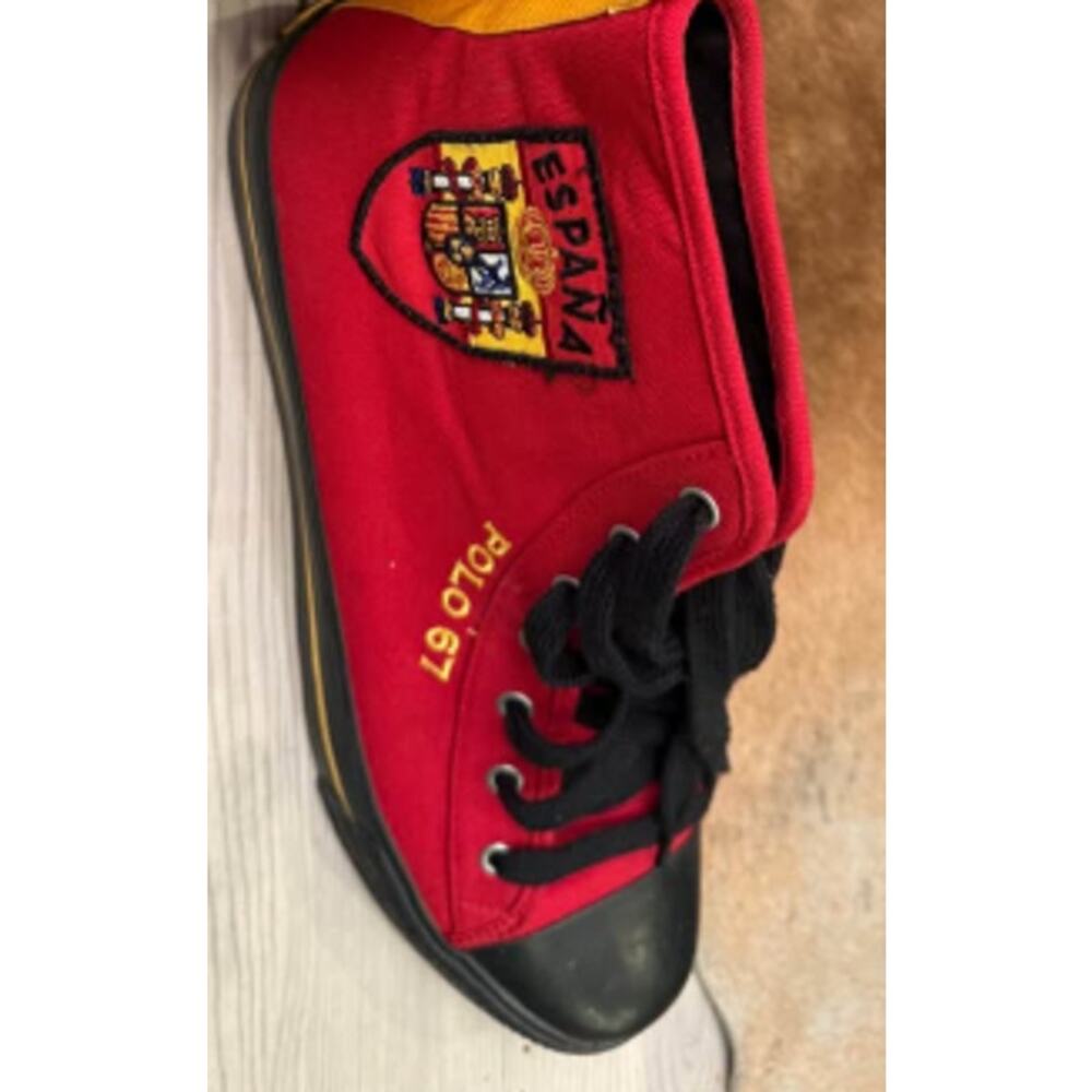 Polo 67 España Red Canvas High Top Sneakers Lace-Up Casual Shoes - Picture 5 of 7